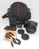 Panasonic DMC-GF3 Lumix 12MP Camera 14-42mm Lens Caps Charger Battery Bag WORKS