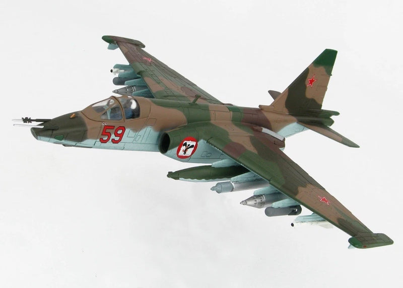 1/72 Su-25SM aircraft model, green camouflage, red star and number 59 markings