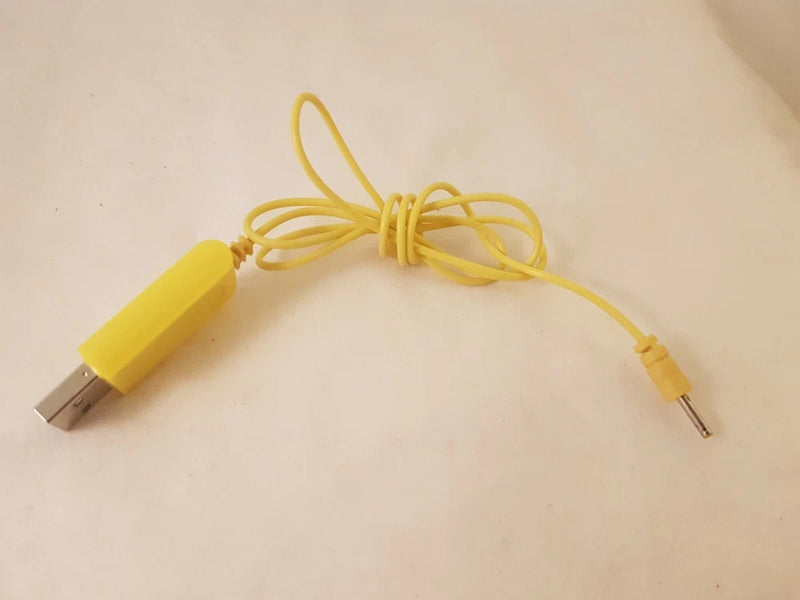 Yellow USB charging cable with USB-A plug and small device connector