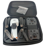Foldable 4K obstacle-avoidance drone kit with white drone, remote, and accessories in case