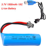 3.7V 1500mAh RC NiCd SM-2P Plug Rechargeable Battery + USB Charger Cable for RC Battery
