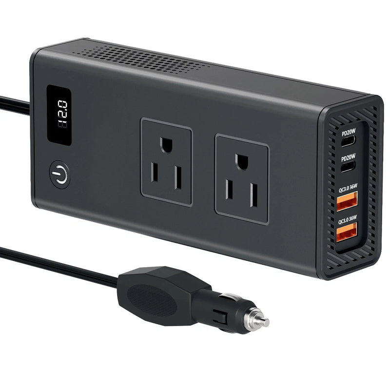 200W Car Power Inverter DC 12V to AC 110V 120V Converter Adapter Charger RV