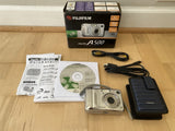 Fujifilm Digital Camera FinePix A500 5.1MP Silver TESTED 1GB xD Card Box y2k