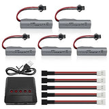 5Pcs 3.7V 2000mAh 15C Lipo Battery with Charger SM-2P Plug for DE44 DE45 DE68