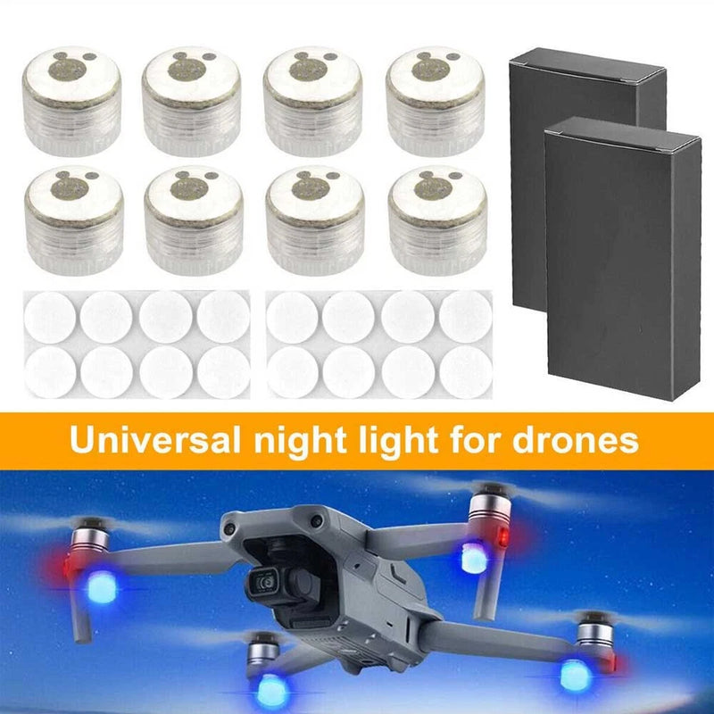 LED drone night light set with circular light modules and black storage cases