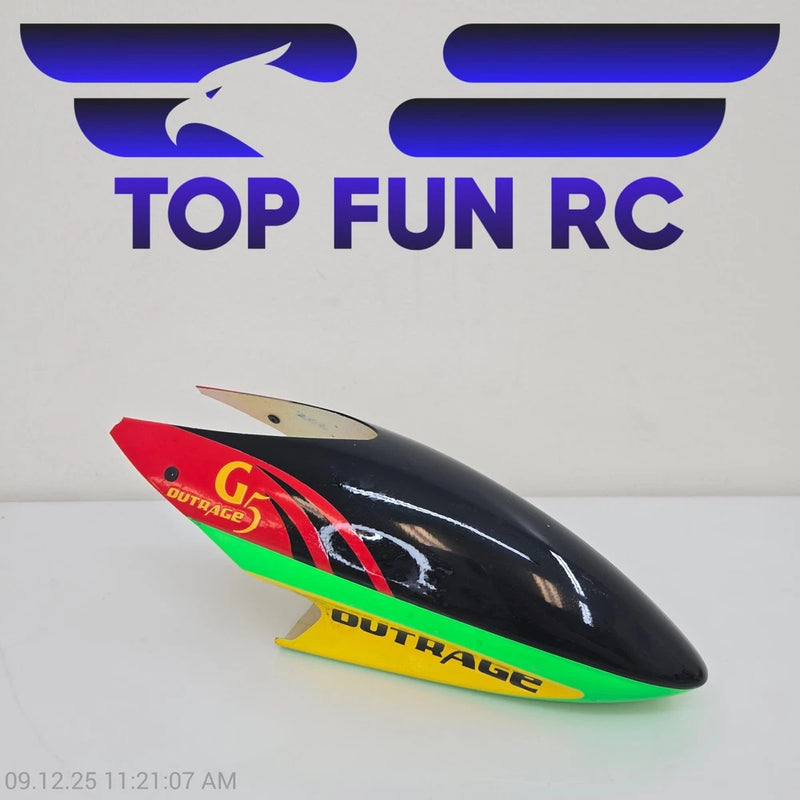 OUTRAGE HELICOPTER CANOPY FOR G5 RC HELICOPTER GREEN/RED