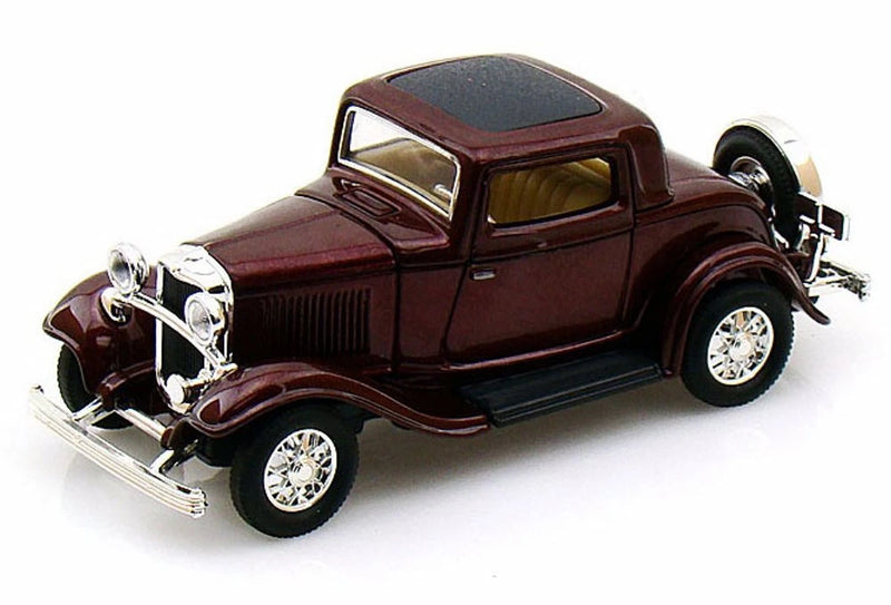 1932 Ford 3-Window Coupe Burgundy Yatming 94231 1/43 Scale Diecast Model Toy Car