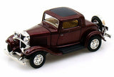 1932 Ford 3-Window Coupe Burgundy Yatming 94231 1/43 Scale Diecast Model Toy Car