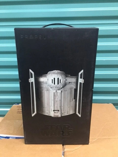 Black collector's edition drone display box with printed battle drone artwork