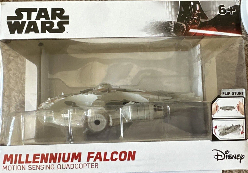 Millennium Falcon motion-sensing quadcopter stunt drone in retail box