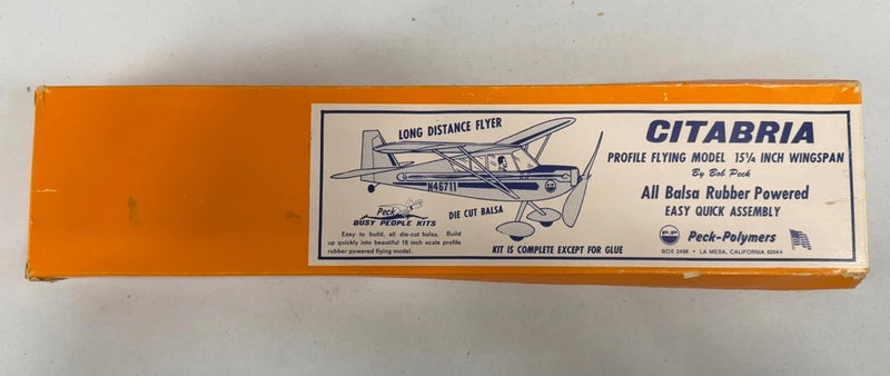 Long Distance Flyer Citabria 15.25?? Span Rubber Powered Free Flight Airplane Kit