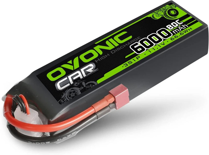 11.1V Lipo Battery 3S 80C 6000mAh Hard Case Battery with Dean T Connector Plug Battery