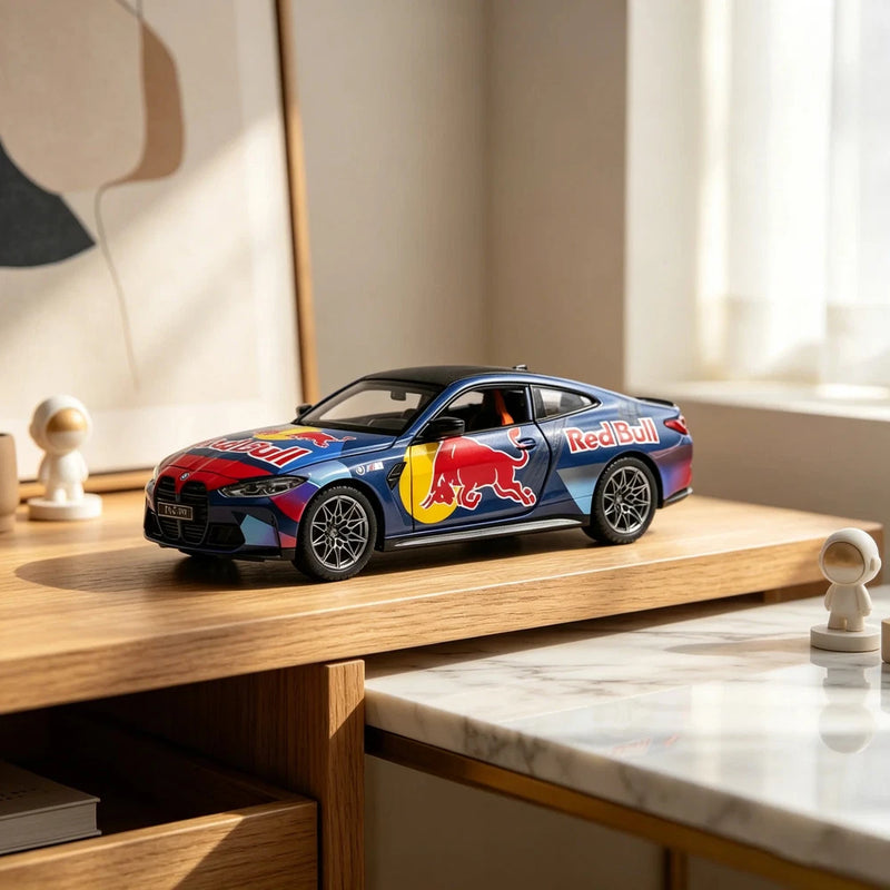 1/24 M4 G82 Alloy alloy car model Red Bull Diecast model racing car sound Light