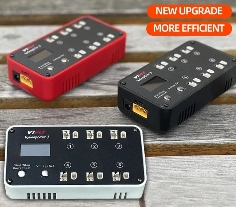 3 V3 6 Ports 1S LIPO Battery Charger Storage LCD TX60 for RC FPV BT2.0 PH2.0
