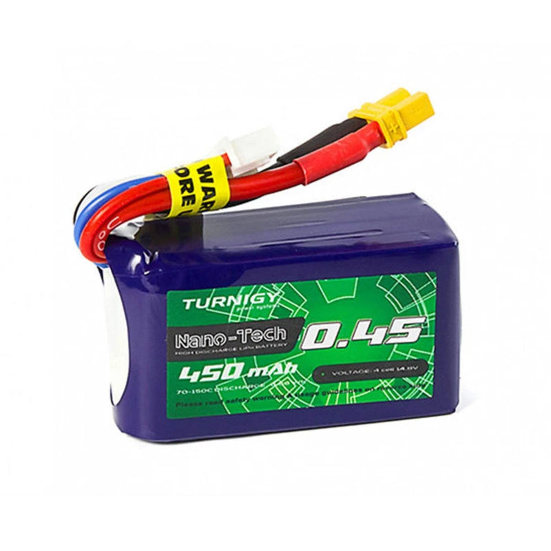 Turnigy Nano-Tech Plus 450mAh 4S 14.8V LiPo Battery 70C 140C (XT30 Connector) Battery