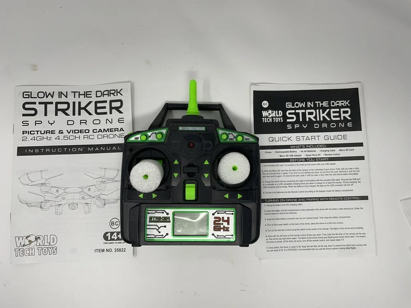 World Tech Toys Glow In The Dark Striker Spy Drone Control Only