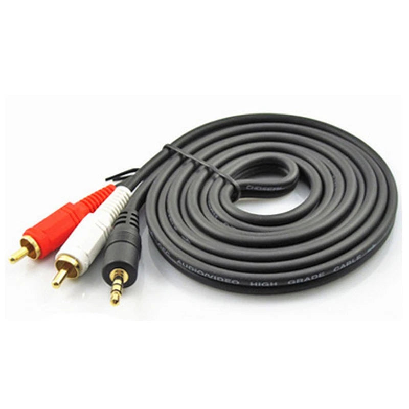 20M 66Ft 3.5mm Stereo Male Plug To 2 RCA Dual Audio Male Adapter Speaker Cable