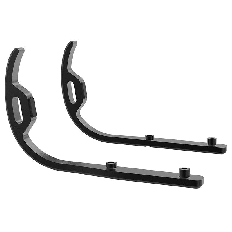 Metal gimbal guard for drone, black curved bumper with mounting holes and screws