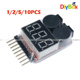 1-10PCS 1-8S 2in1 RC Li-ion Lipo Battery Low Voltage Meter Tester Buzzer Alarm