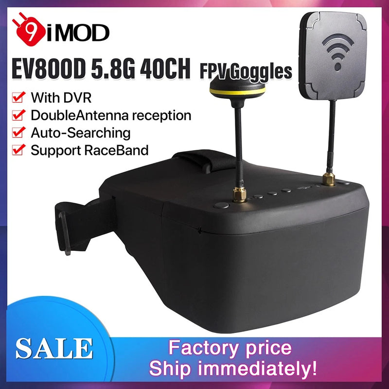 5.8G FPV Goggles LS-800D VR Glasses 5.8G 40CH HD 5Inch 16:9 Display For RC Drone
