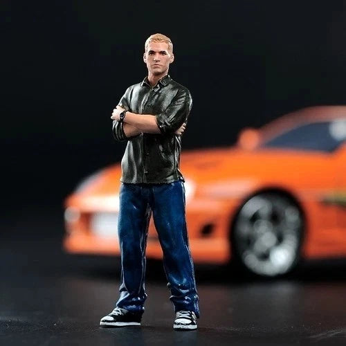 1/24 Diorama Racing Driver Paul Walker Scene Miniature Figure Doll For Car Toy