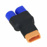 EC3 to XT30 male plug adapter, no-wire connector with orange XT30 and blue EC3 plugs