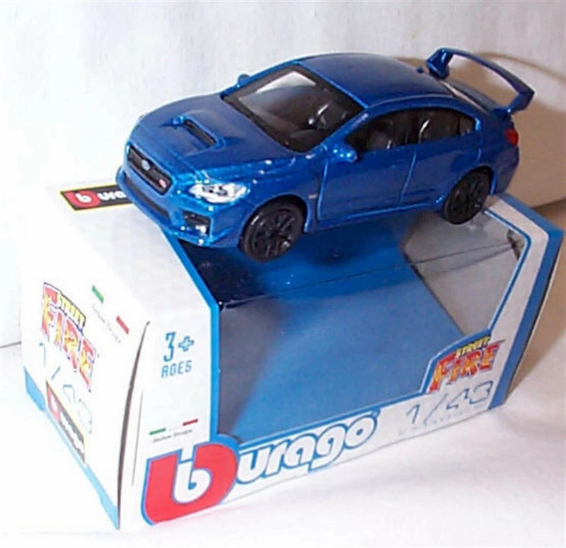 SUBARU WRX STi BLUE - Burago 'Street Fire' Model Scale 1:43 new in Box