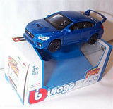 SUBARU WRX STi BLUE - Burago 'Street Fire' Model Scale 1:43 new in Box