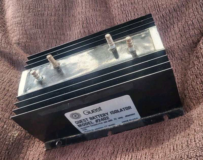 Guest battery isolator, Model 2402, metal and black marine switch with mounting posts
