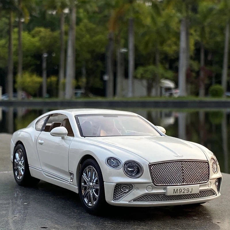 1:24 Bentley Continental GT Diecast Model Super Car w/ Sound Light Pull Back Toy