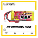 LiPo 2S 7.4V 1850 mAh 140C/280C T Plug GNB High Performance Racing Car FPV Drone Battery