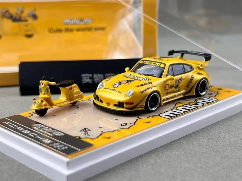 CZ ZJWJ 1:64 Yellow RWB 993 Motorcycle Sports Model Diecast Display Car