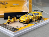 CZ ZJWJ 1:64 Yellow RWB 993 Motorcycle Sports Model Diecast Display Car