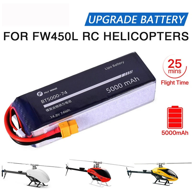 14.8V 5000mAh Lipo Battery ACE Tattu XT60 Plug For RC Helicopter Fly Wing FW450L Battery