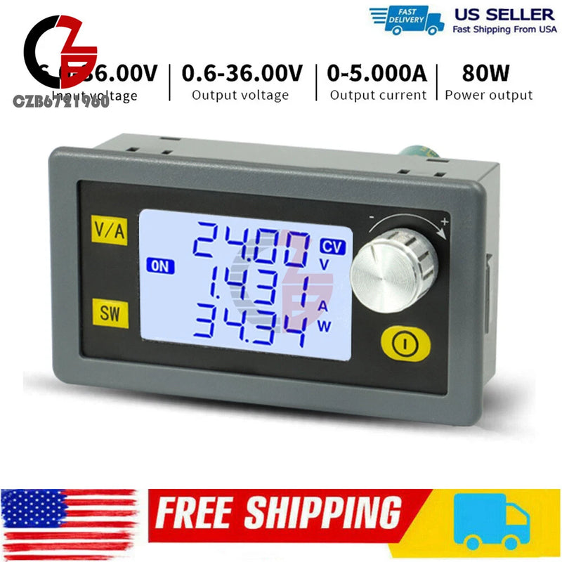 Adjustable Buck-Boost Power Converter 6-36V Input 80W Constant Voltage Current