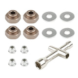 4 Sets 12mm to 17mm Hub Hex Adaptor Converter & Locknut & Wrench Upgrade Part... Converter