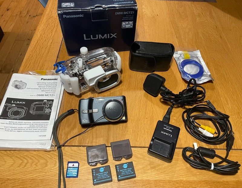 Panasonic Lumix DMC-TZ1 Digital Camera and MCTZ1 Underwater Marine Diving Case