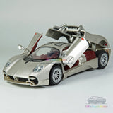 1/32 alloy diecast model car with open top and red interior, champagne-silver finish