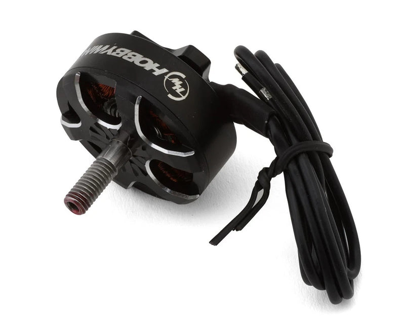 Hobbywing XRotor 2807 FPV drone racing motor, black with threaded shaft and wiring leads