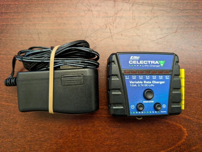 E-Flite Celectra 1S RC Battery Charger with Power Adapter Blade MCPX Battery