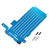 Blue battery cover plate with mounting hardware and screws for model hornet