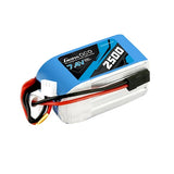 Gens Ace 7.4V 2500mAh hump RX LiPo battery pack with JR-3P plug and red/black leads