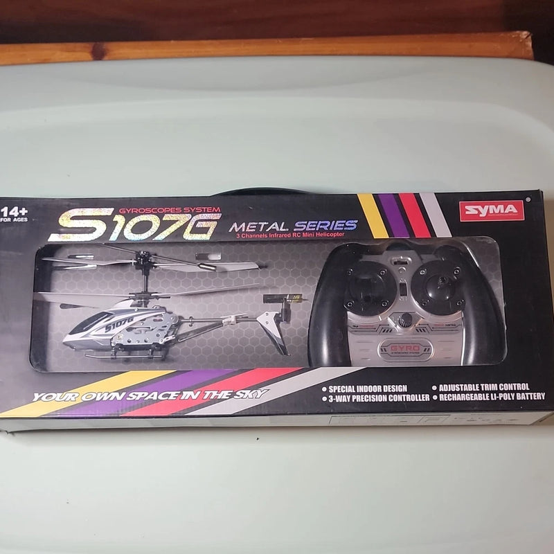 Syma S107G Metal Series 3 Channel Infrared RC Helicopter White Silver