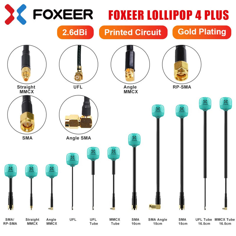 FOXEER FPV Antenna 5.8G 2.6dBi Omni Mini Antenna SMA UFL for RC FPV Racing Drone
