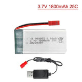 1x 3.7V 1800mah Lipo Battery 25C JST Plug w/ USB Charger for RC Quadcopter Drone