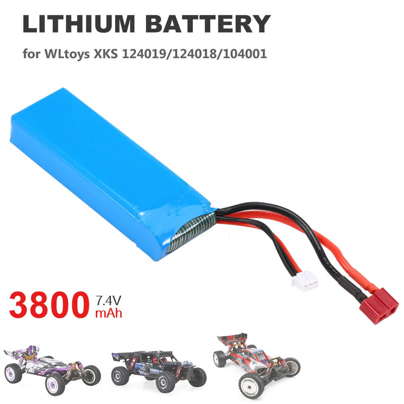7.4V 3800mAh Battery for Wltoys RC Car 1/10 1/12 RC Car 104001 Accs O9P1