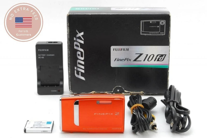 [NEAR MINT in BOX] Fujifilm FinePix Z10fd Orange 7.2MP Digital Camera From JAPAN