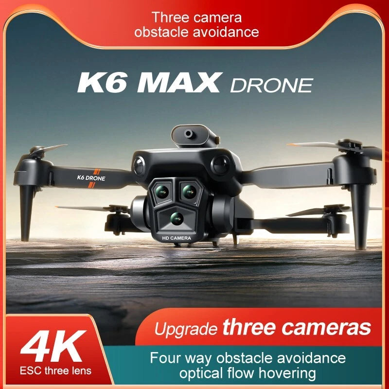 K6 MAX mini 3-camera drone with front lens and 4K ESC three lenses