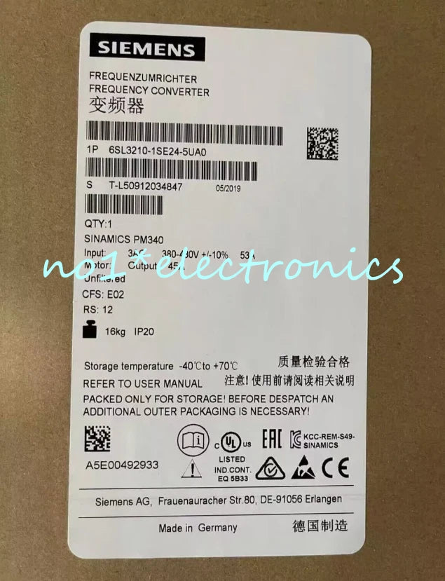 6SL3210-1SE24-5UA0  Converter Power Module PM340 Input: 3AC 380-480V, 50/60HZ