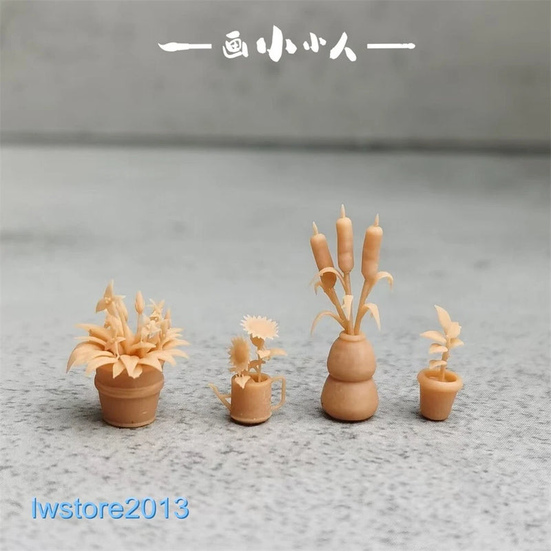 1/64 1/43 1/87 1/72 Pot Plant Scene Miniatures Figures For Cars Vehicles Toys